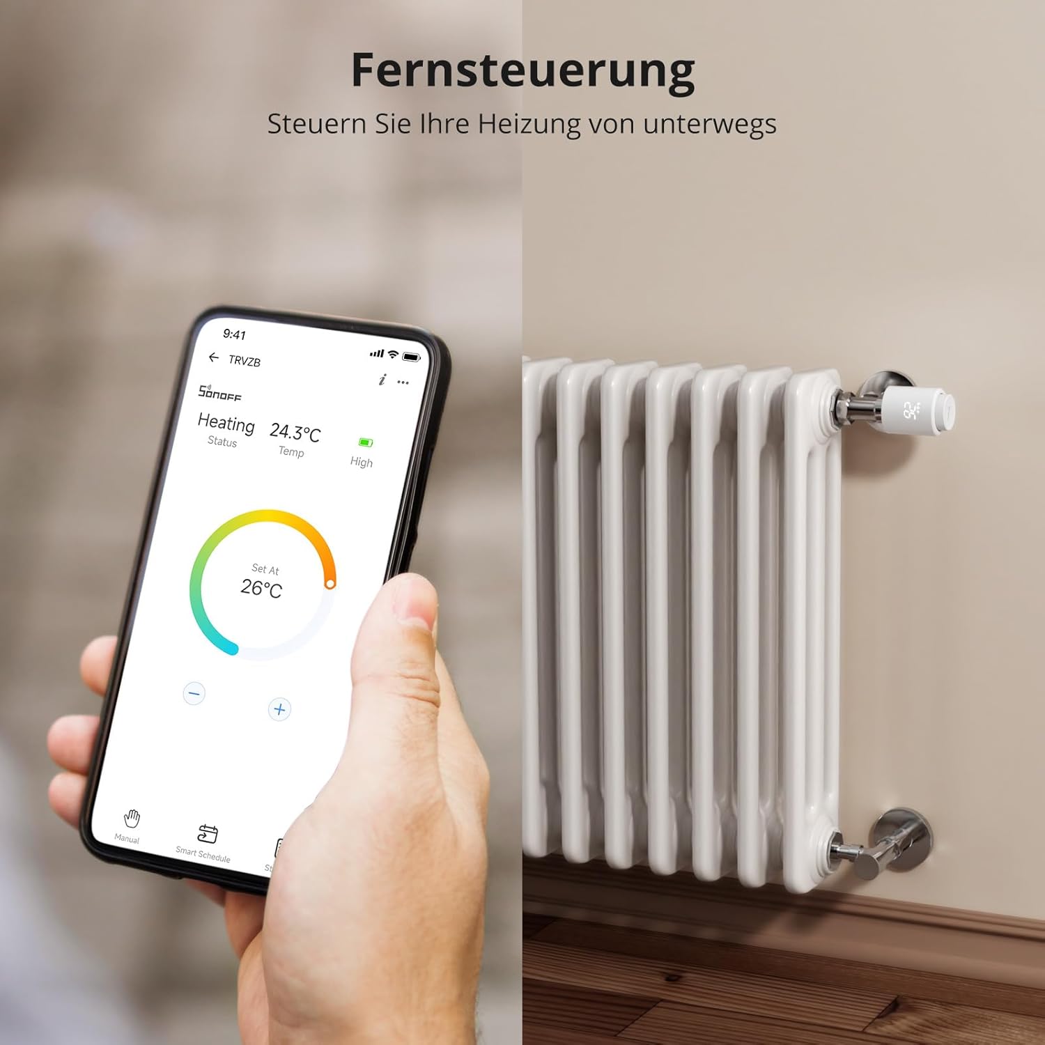 SONOFF Smart Heizkörperthermostat TRVZB, Smart Heizungsthermostat mit App-Funktion, Zigbee Thermostat Benötigt Zigbee 3.0 Hub, kompatibel mit Amazon Alexa/Home Assistant 3 SONOFF Smart Heizkörperthermostat TRVZB, Smart Heizungsthermostat mit App-Funktion, Zigbee Thermostat Benötigt Zigbee 3.0 Hub, kompatibel mit Amazon Alexa/Home Assistant – Bild 3