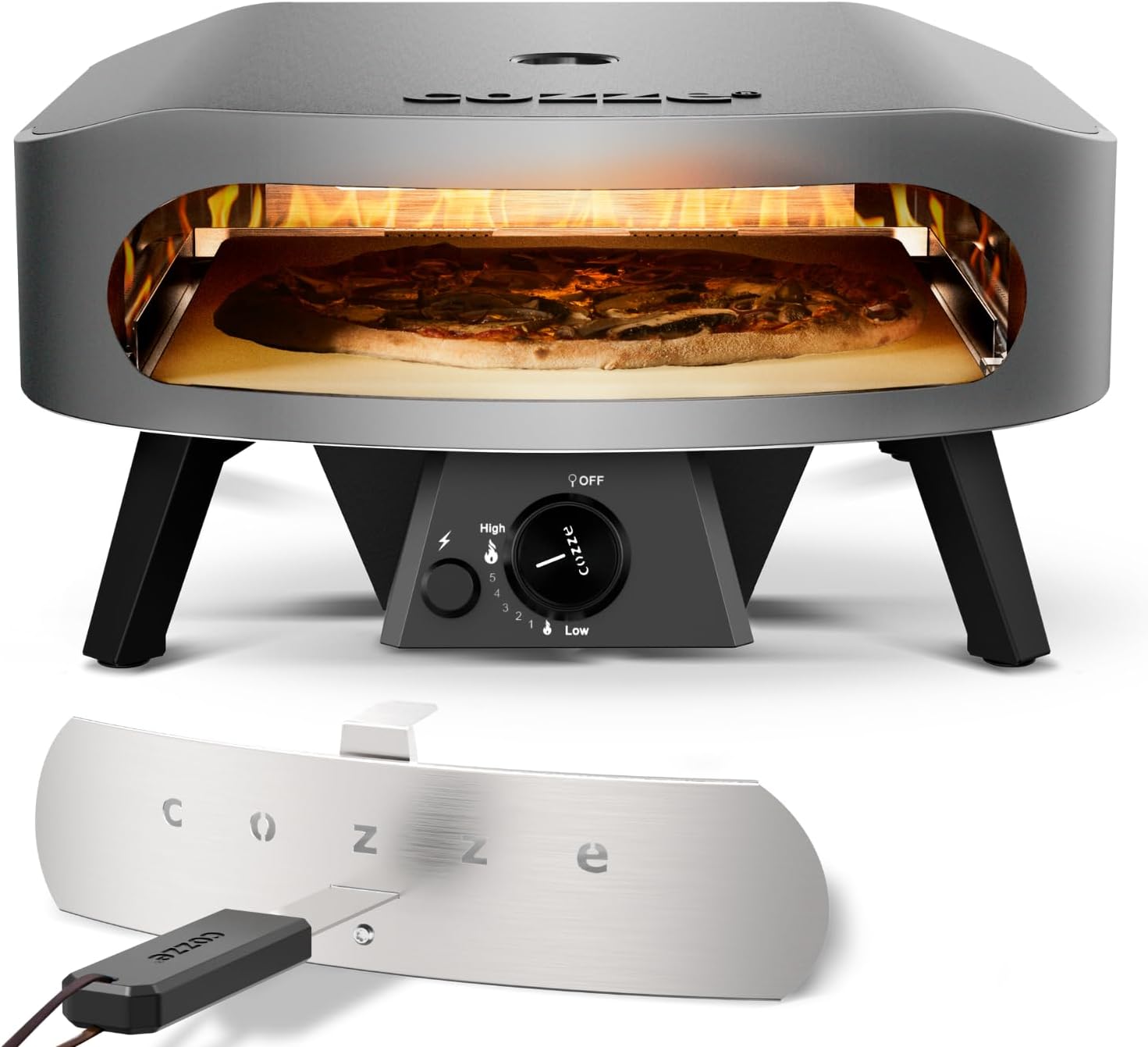 cozze 17" Großer Pizzaofen Gas Outdoor (50mbar) - Pizza Backofen mit Regulator für Familienpizzen – Inkl. Gasschlauch & Regler – 8,0 kW U-Brenner – für Garten & Terrasse 1 cozze 17" Großer Pizzaofen Gas Outdoor (50mbar) - Pizza Backofen mit Regulator für Familienpizzen – Inkl. Gasschlauch & Regler – 8,0 kW U-Brenner – für Garten & Terrasse
