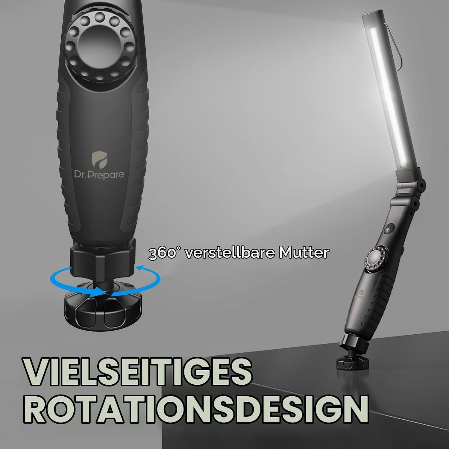 Dr. Prepare Arbeitsleuchte, Wiederaufladbare Werkstattlampe & Taschenlampe 5 Dr. Prepare Arbeitsleuchte, Wiederaufladbare Werkstattlampe & Taschenlampe – Bild 5