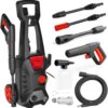 LEHMANN Jukon Hochdruckreiniger, 1600 W, 480 l/h Fördermenge, mit 5m Hochdruckschlauch, Pistole, Lanzen und eine Schaumlanze, Flächenreiniger mit 130 bar Druck für Haus, Garten und Auto 2 61Cjs80oewL. AC SL1500