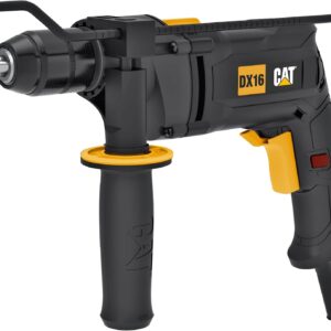 CAT DX16 Schlagbohrmaschine, 13 mm, 850W, 3000 U/min Drehzahl, 48.000 bpm Schlagzahl, variable Drehzahlregelung, (inkl. Tiefenanschlag & Zusatzhandgriff)