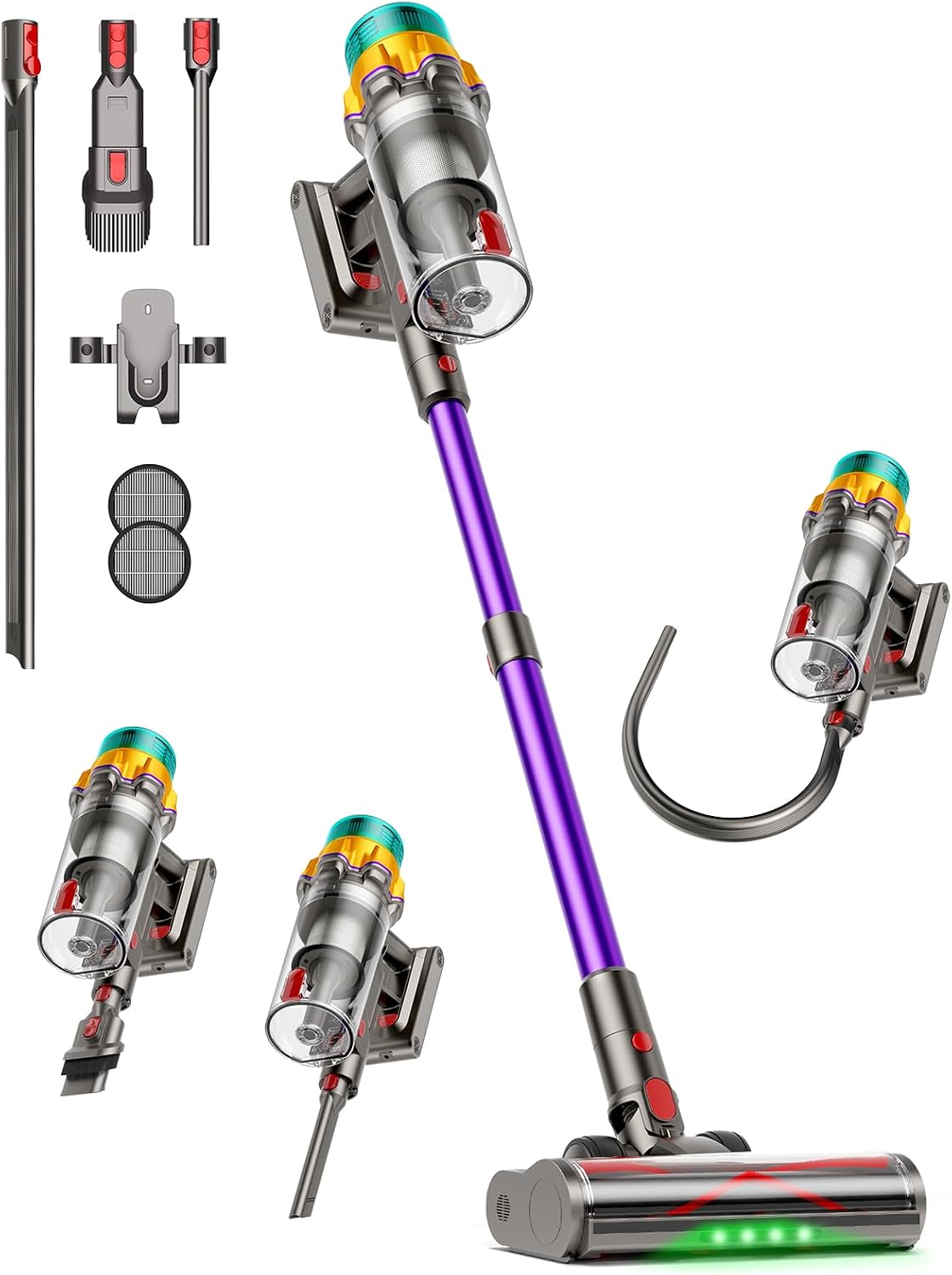Akku Staubsauger 55000Pa/650W/70Min, staubsauger kabellos mit Display, 2L Staubbehälter, Anti-Tangle-Bürste, Selbststehend, 8-Schicht-Filter, Flexible Fugendüse, für Hartböden/Teppiche/Auto/Tierhaare 1 Akku Staubsauger 55000Pa/650W/70Min, staubsauger kabellos mit Display, 2L Staubbehälter, Anti-Tangle-Bürste, Selbststehend, 8-Schicht-Filter, Flexible Fugendüse, für Hartböden/Teppiche/Auto/Tierhaare