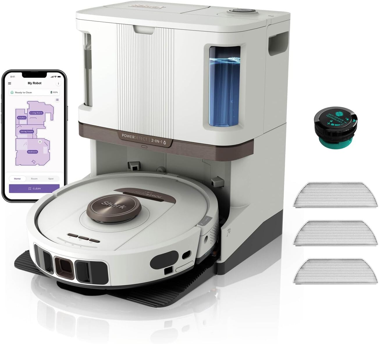 Shark PowerDetect 2-in-1 Saugroboter & Wischroboter, Weiß RV2800ZEEUWH 1 Shark PowerDetect 2-in-1 Saugroboter & Wischroboter, Weiß RV2800ZEEUWH