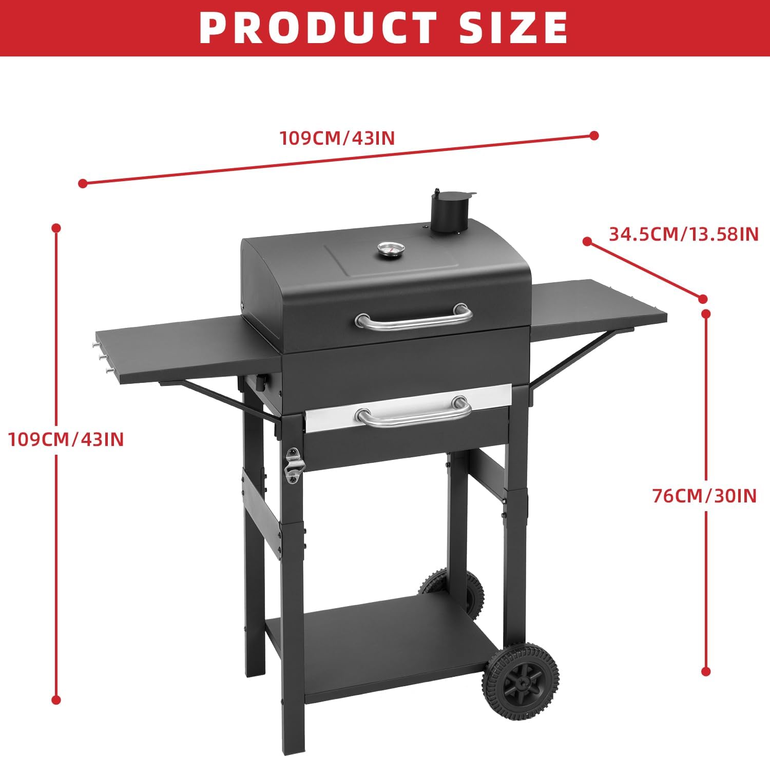 Holzkohlegrill mit Deckel Grill für Outdoor Garten, Camping BBQ & Smoker 2 Holzkohlegrill mit Deckel Grill für Outdoor Garten, Camping BBQ & Smoker – Bild 2