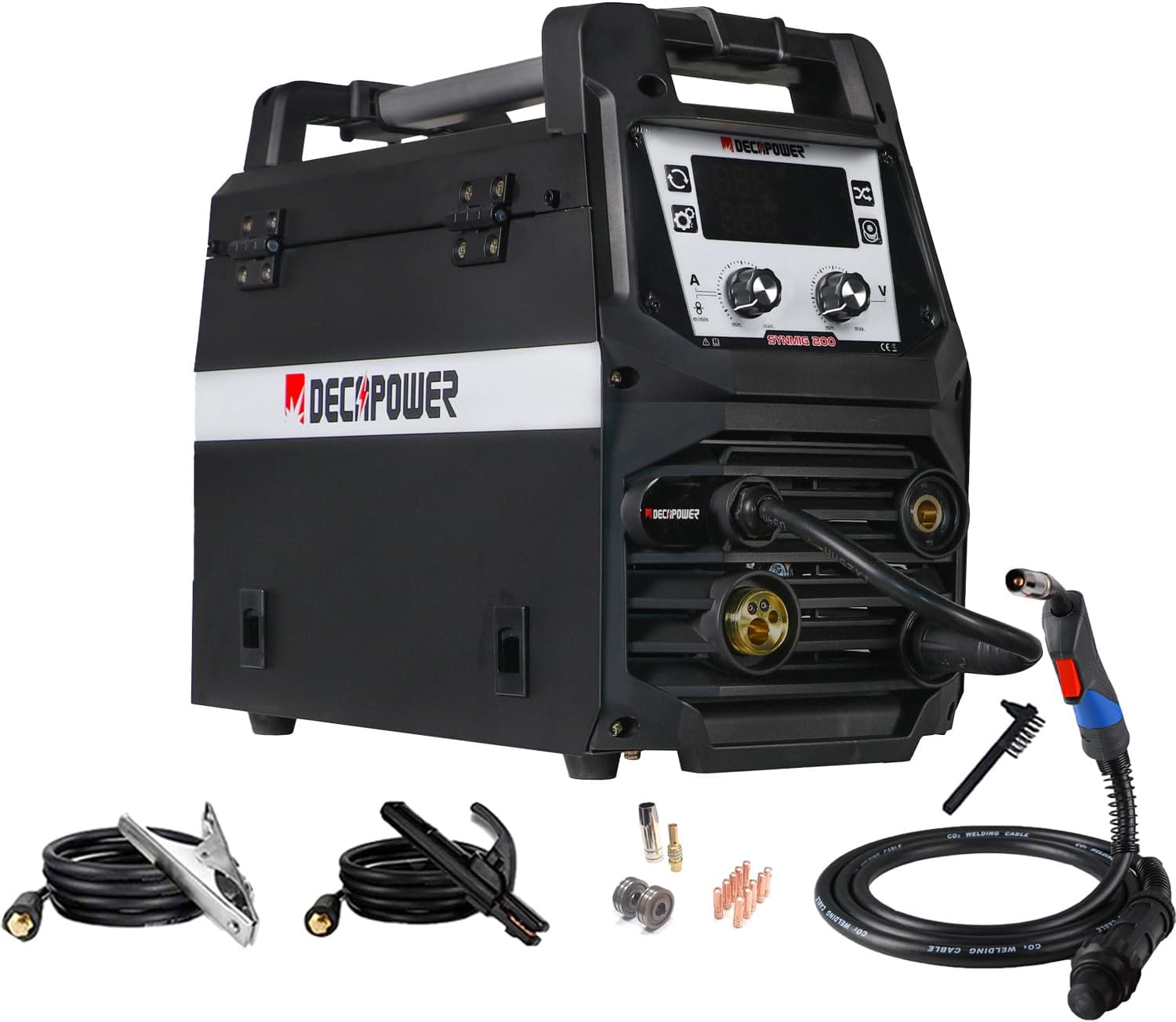 Decapower SYNMIG 200 A Schweißgerät MIG mit Gas, Synergie MMA MIG MAG FLUX LIFT TIG 4-in-1 Schweißgerät (SYNMIG-TYPE2) 1 Decapower SYNMIG 200 A Schweißgerät MIG mit Gas, Synergie MMA MIG MAG FLUX LIFT TIG 4-in-1 Schweißgerät (SYNMIG-TYPE2)