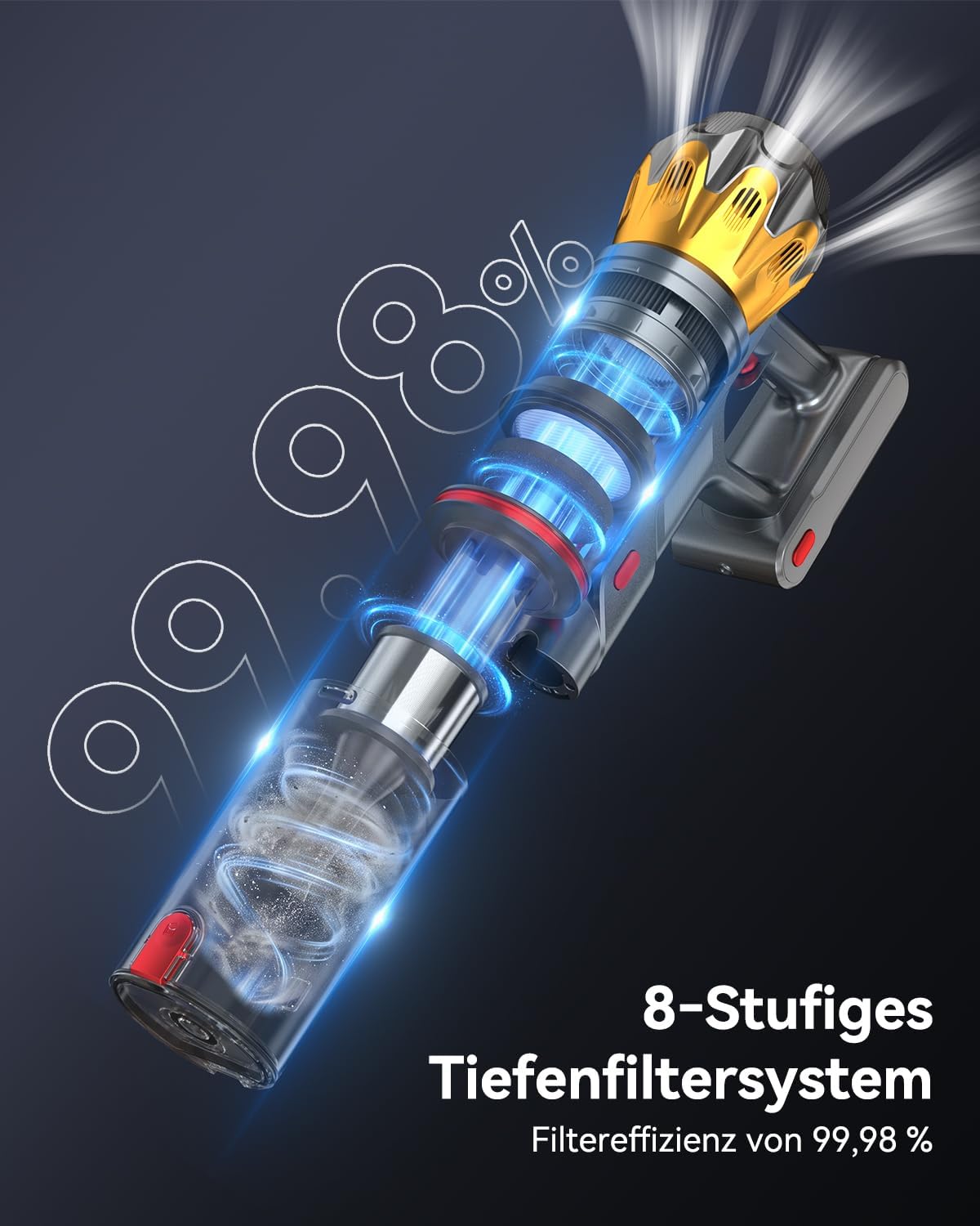Vistefly V16 Akku Staubsauger 650W 55Kpa 80Min für Teppiche Hartböden, Lila 3 Vistefly V16 Akku Staubsauger 650W 55Kpa 80Min für Teppiche Hartböden, Lila – Bild 3