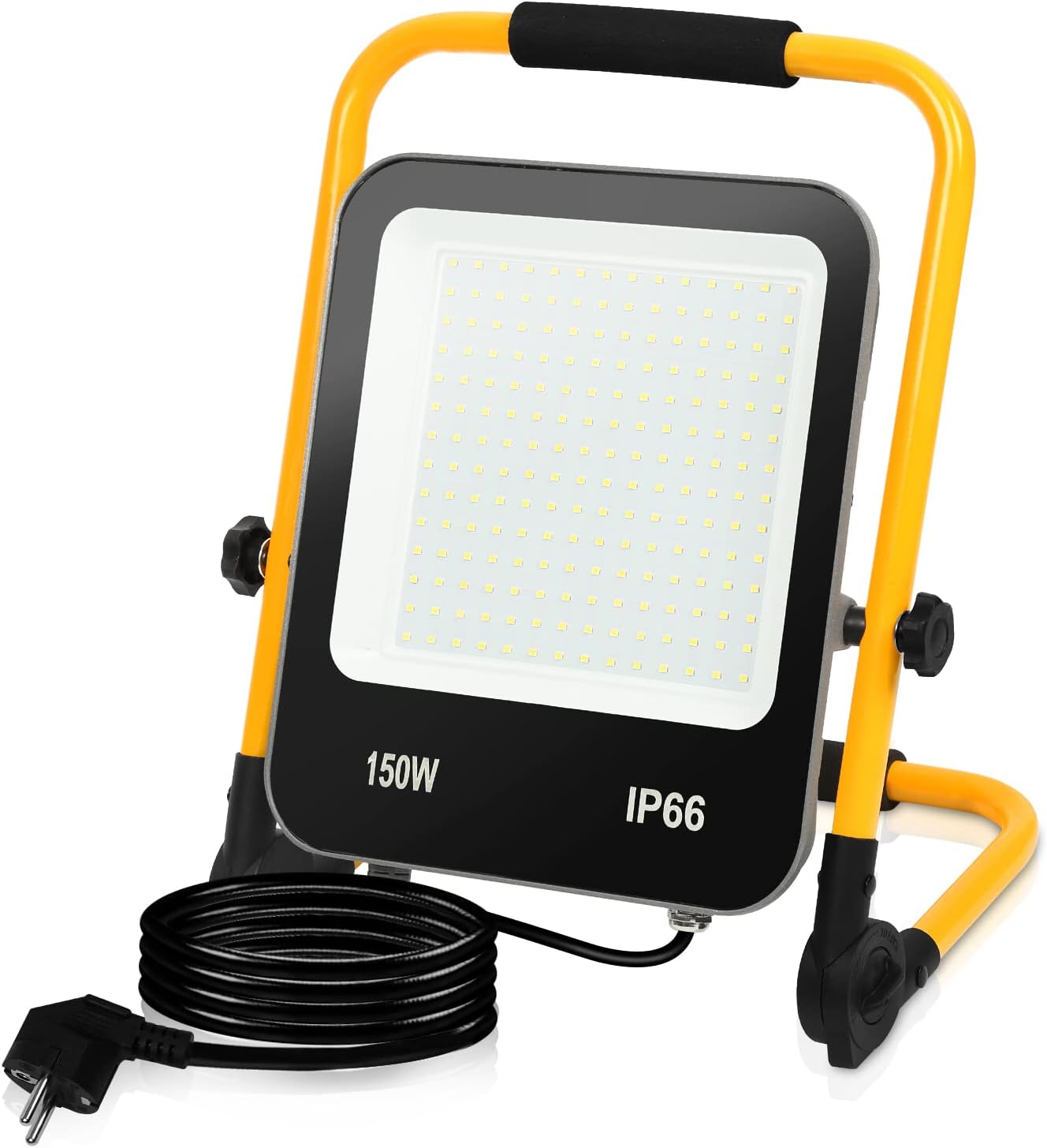 Ikodm LED Baustrahler Arbeitsleuchte, 150W Baustellen Strahler inkl. Faltbarer Standgestell und 3M Netzkabel, Baulampe 13000LM 6000K Kaltweiß IP66 Wasserdicht für Innen Außen (mit Stecker) 1 Ikodm LED Baustrahler Arbeitsleuchte, 150W Baustellen Strahler inkl. Faltbarer Standgestell und 3M Netzkabel, Baulampe 13000LM 6000K Kaltweiß IP66 Wasserdicht für Innen Außen (mit Stecker)