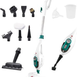 Di4 Dampfreiniger Steamclean Multifunktion 10 in 1, 1500W, Reiniger Handgerät und Dampfmop, Düsen und Mikrofaserbezug, für alle Böden, ideal für Teppich, ECO-Reinigung, Amazon-Exklusiv
