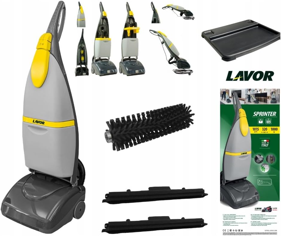 Lavor Kompakte Scheuersaugmaschine Sprinter 1000W, Bodenreinigungsmaschine mit Walzenbürste & Absaugung, 1015 m²/h, 2 Saugbalken, Hartbodenreiniger für Büro, Hotel, Praxis & Zuhause 1 Lavor Kompakte Scheuersaugmaschine Sprinter 1000W, Bodenreinigungsmaschine mit Walzenbürste & Absaugung, 1015 m²/h, 2 Saugbalken, Hartbodenreiniger für Büro, Hotel, Praxis & Zuhause