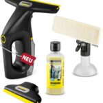 KÄRCHER Akku-Fenstersauger WV 3 Comfort Precision+ Black, Akkulaufzeit: 35 min., XXL-Schmutzwassertank: 200 ml, 2 Absaugdüsen,verstellbare Sprühflasche mit Mikrofaser-Wischbezug
