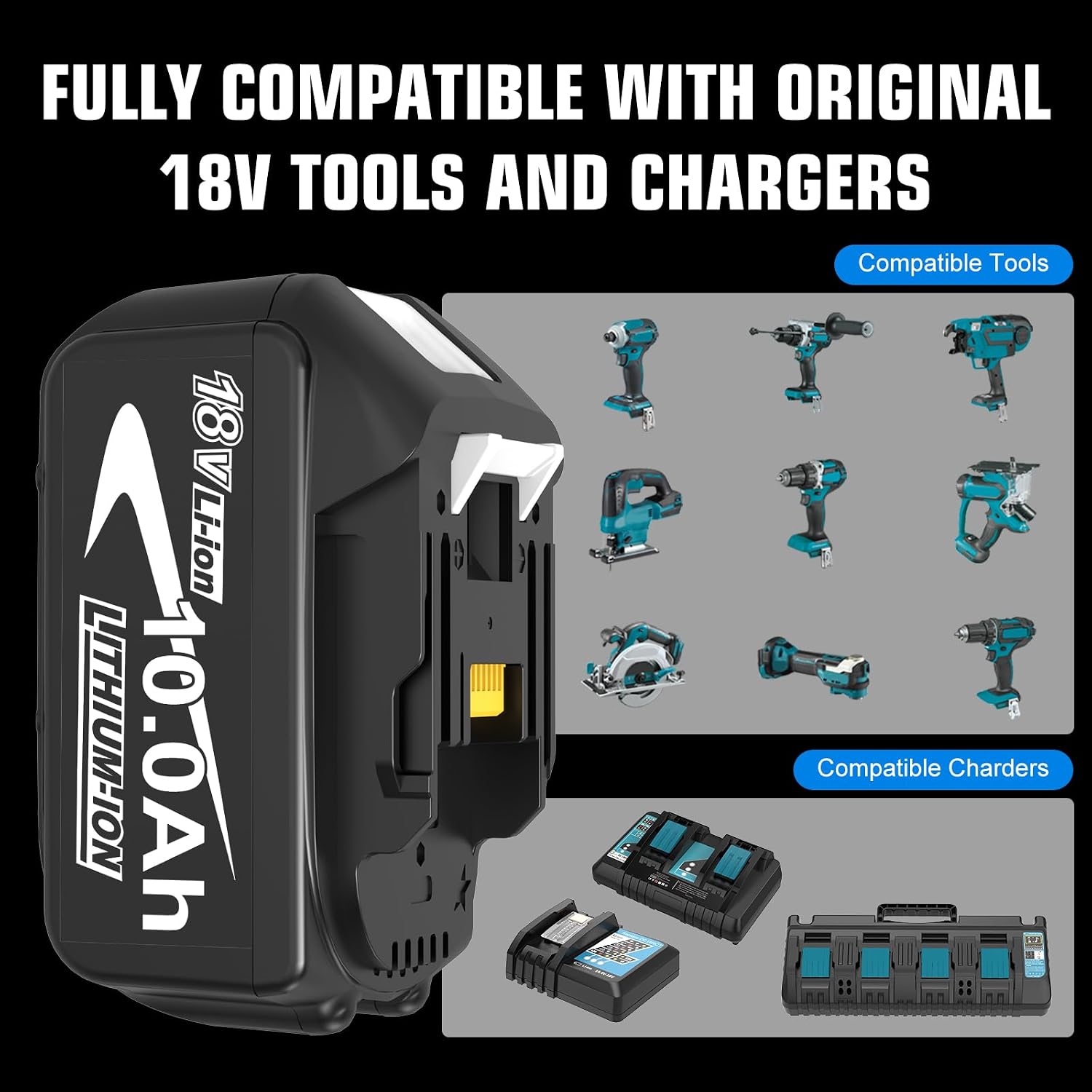 2X 10.0Ah Ersatzakku für Makita Akku 18V LXT BL1850B/BL1860B 3 2X 10.0Ah Ersatzakku für Makita Akku 18V LXT BL1850B/BL1860B – Bild 3