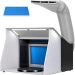 VIVOHOME Airbrush Absauganlage mit 4 LED, Doppellüfter, Schwarz