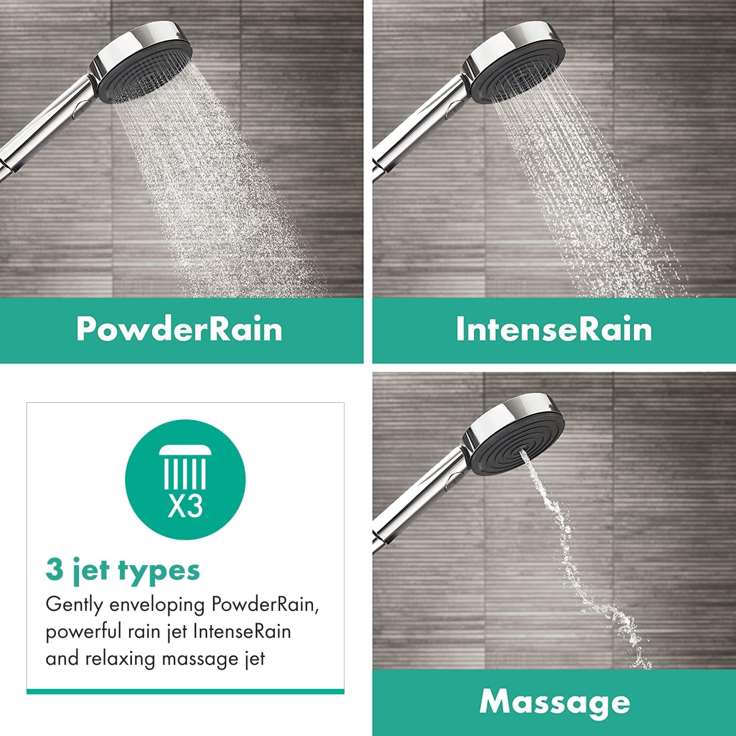 hansgrohe Pulsify Select S - wassersparender Duschkopf 6,9 l/min (EcoSmart), Handbrause mit 3 Strahlarten, 105 mm Duschbrause, Sparduschkopf mit Antikalk-Funktion, Chrom, 24111000 5 hansgrohe Pulsify Select S - wassersparender Duschkopf 6,9 l/min (EcoSmart), Handbrause mit 3 Strahlarten, 105 mm Duschbrause, Sparduschkopf mit Antikalk-Funktion, Chrom, 24111000 – Bild 5