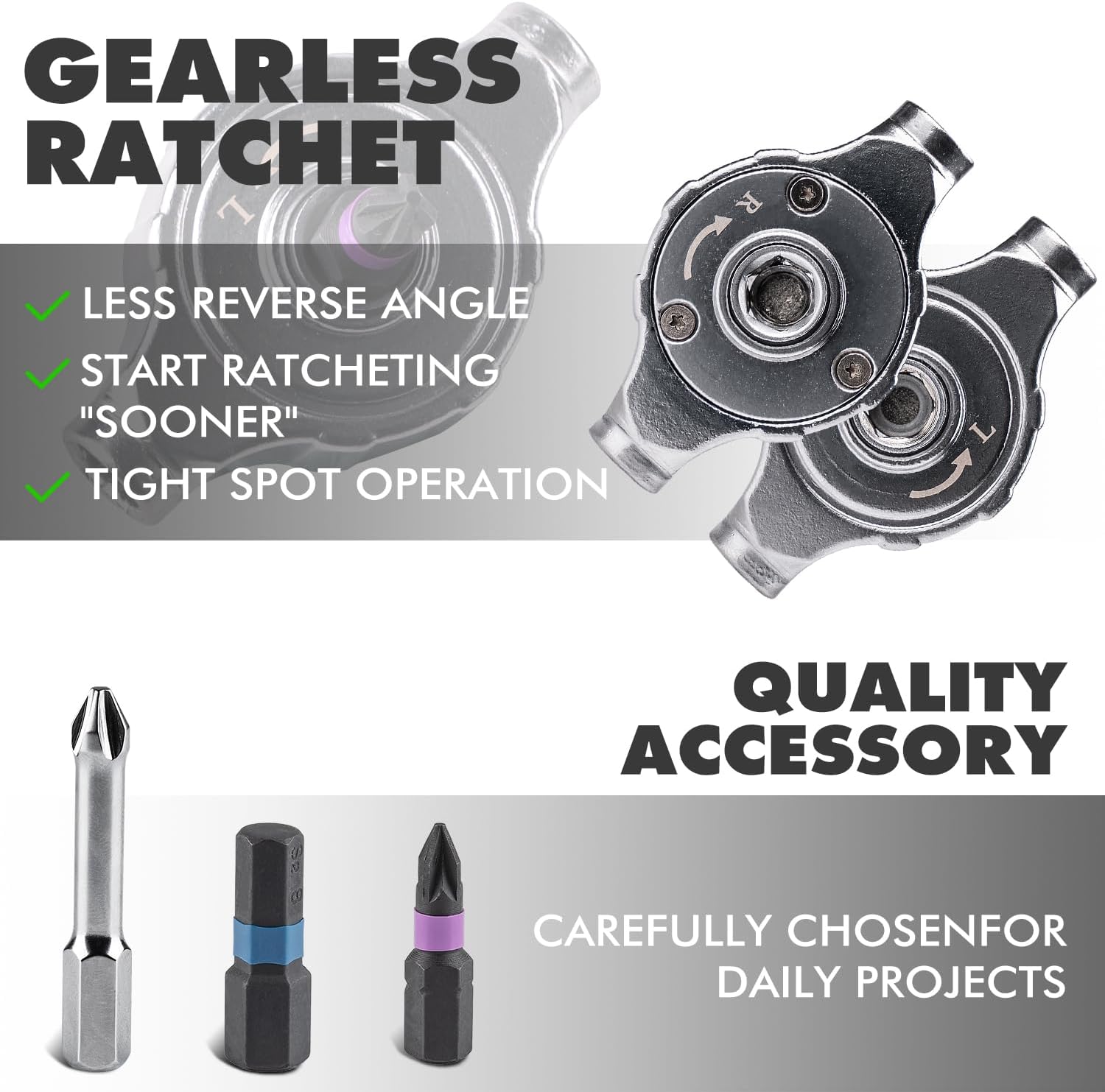 Ratschen Schraubendreher Set, 40 in 1 Magnetisch Schraubendreher Set, S2-Stahlbits, DIY-Kombinations-Biegsame Welle, Geeignet für Möbelmontage, Präzisions-Elektrogerätereparatur, Fahrradwerkzeuge 3 Ratschen Schraubendreher Set, 40 in 1 Magnetisch Schraubendreher Set, S2-Stahlbits, DIY-Kombinations-Biegsame Welle, Geeignet für Möbelmontage, Präzisions-Elektrogerätereparatur, Fahrradwerkzeuge – Bild 3