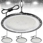4Pack 500W UFO LED High Bay Light, Hallenstrahler 50000LM, 6500K Kaltweiß UFO LED Werkstattlampe, IP65 Wasserdichte LED Werkstatt Deckenleuchte für Fabriken,Garage,Lagerhaus