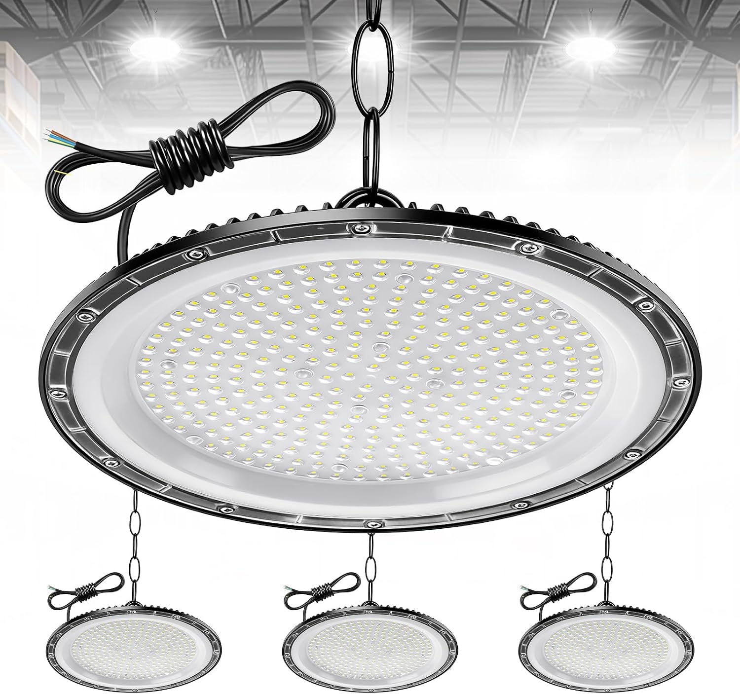 4Pack 500W UFO LED High Bay Light, Hallenstrahler 50000LM, 6500K Kaltweiß UFO LED Werkstattlampe, IP65 Wasserdichte LED Werkstatt Deckenleuchte für Fabriken,Garage,Lagerhaus 1 4Pack 500W UFO LED High Bay Light, Hallenstrahler 50000LM, 6500K Kaltweiß UFO LED Werkstattlampe, IP65 Wasserdichte LED Werkstatt Deckenleuchte für Fabriken,Garage,Lagerhaus