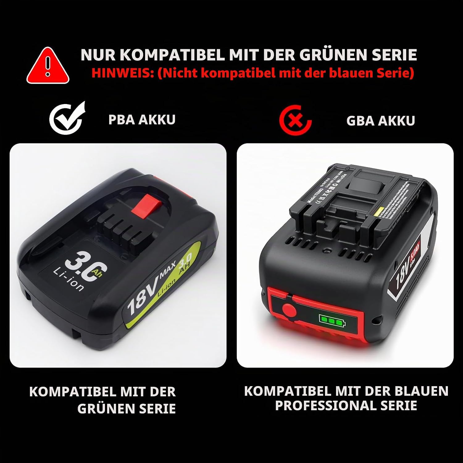 18 V 3,0 Ah Ersatzakku für Bosch Akku-Elektrowerkzeuge, 18 V Akku für BAT609 BAT612 BAT618 Kompatibel mit Bosch PBA PSB PSR 3 18 V 3,0 Ah Ersatzakku für Bosch Akku-Elektrowerkzeuge, 18 V Akku für BAT609 BAT612 BAT618 Kompatibel mit Bosch PBA PSB PSR – Bild 3