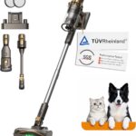HP20 Akku Staubsauger, 180 AW, TÜV-getestet, grünes LED-Licht, AI-Stauberkennung, Staubsauger kabellos, für Tierhaare, Teppiche, Hartböden & Fugen