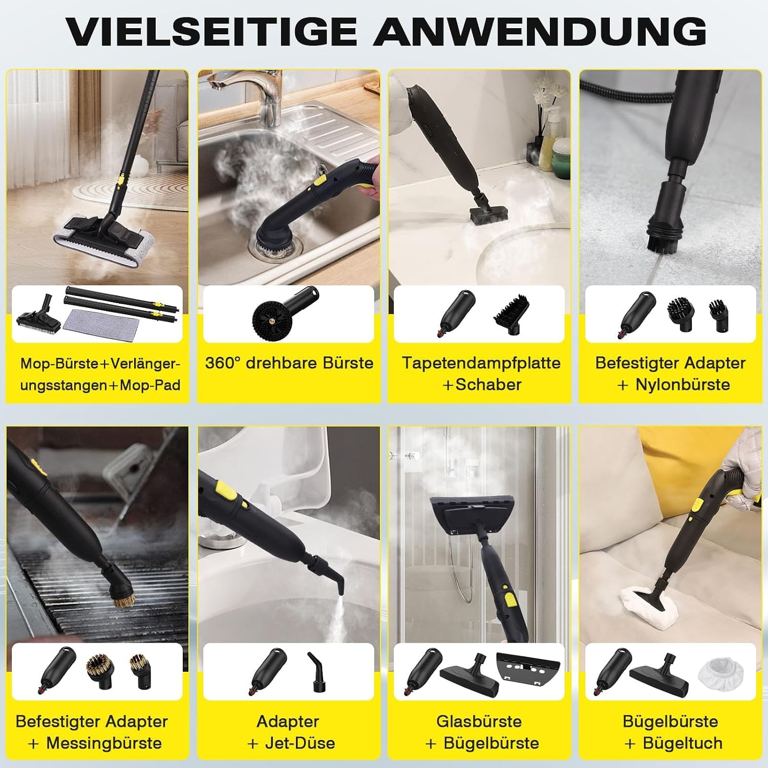 TVD Dampfreiniger, Polstermöbelreiniger, mit 5 m extra Langem Netzkabel 5 TVD Dampfreiniger, Polstermöbelreiniger, mit 5 m extra Langem Netzkabel – Bild 5