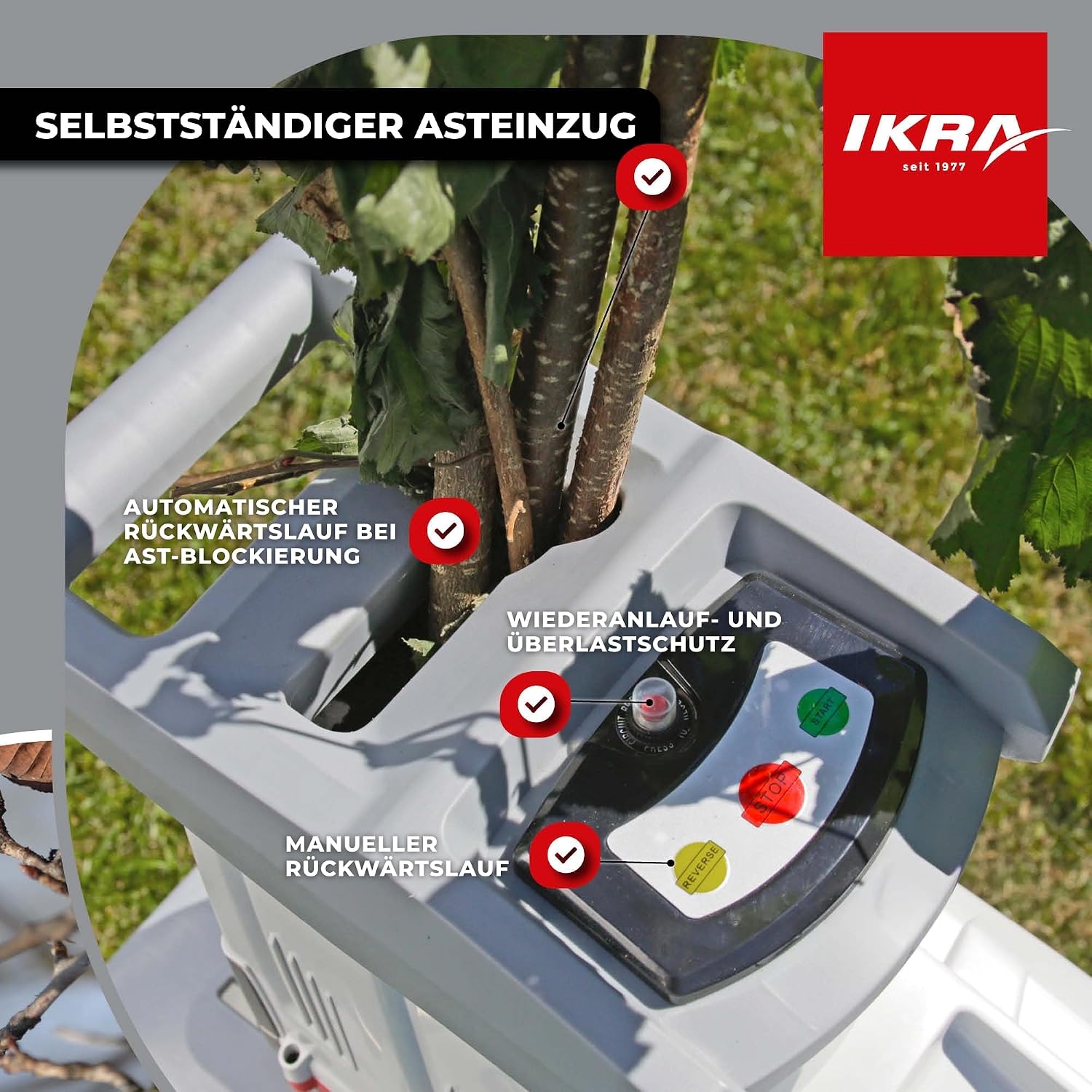 IKRA Elektro Gartenhäcksler Walzenhäcksler ILH 3200A, Aststärke bis 44mm 2 IKRA Elektro Gartenhäcksler Walzenhäcksler ILH 3200A, Aststärke bis 44mm – Bild 2