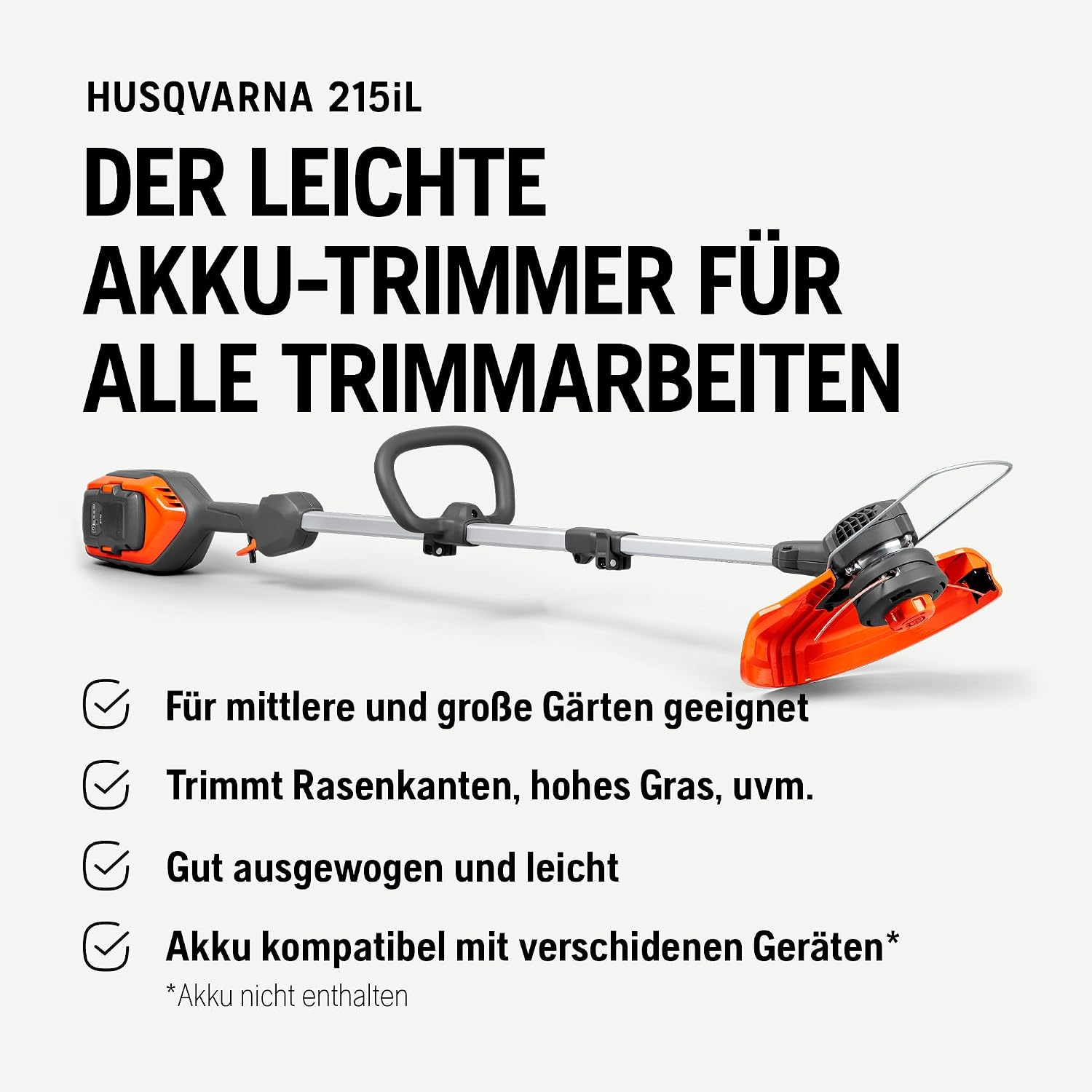 Husqvarna 215iL Rasentrimmer & 215iHD45 Heckenschere 4 Husqvarna 215iL Rasentrimmer & 215iHD45 Heckenschere – Bild 4