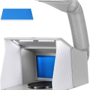 VIVOHOME Airbrush Absauganlage mit 4 LEDs, Doppellüfter, Grau