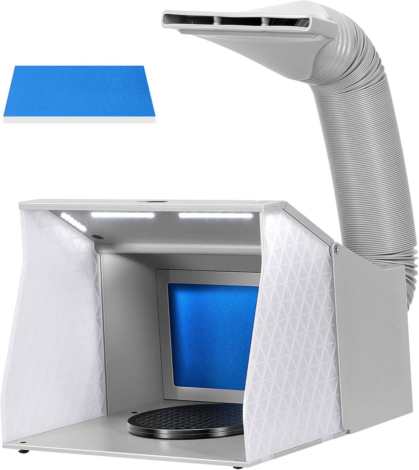 VIVOHOME Airbrush Absauganlage mit 4 LEDs, Doppellüfter, Grau 1 VIVOHOME Airbrush Absauganlage mit 4 LEDs, Doppellüfter, Grau