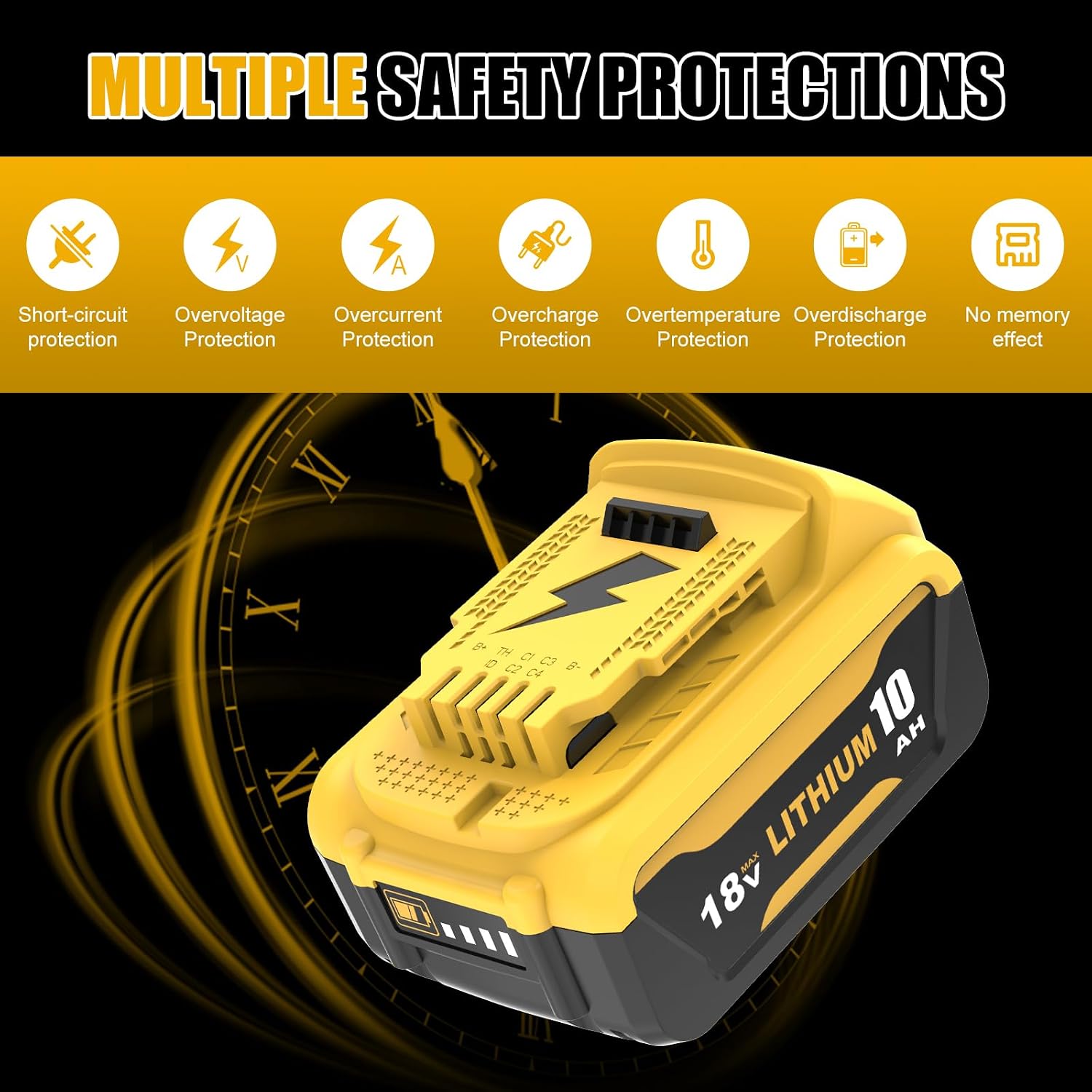 4Stück 10.0Ah Ersatzakku für Dewalt Akku 18V+ Ladegerät DCB104 5 4Stück 10.0Ah Ersatzakku für Dewalt Akku 18V+ Ladegerät DCB104 – Bild 5
