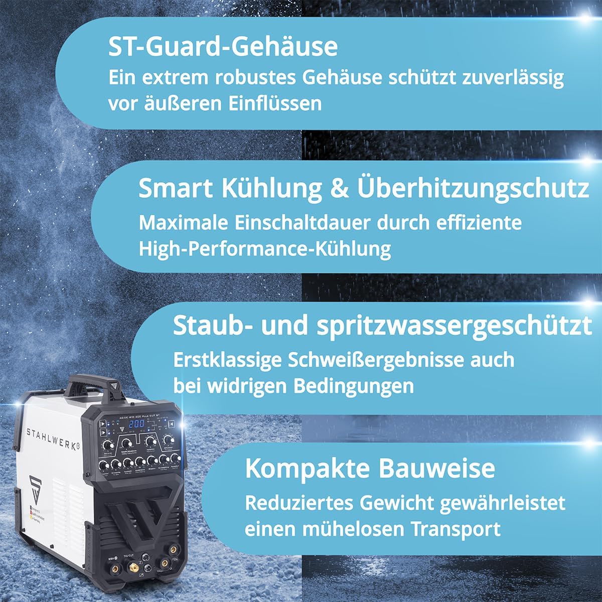 STAHLWERK Schutzgasschweißgerät 3-in-1 AC/DC WIG 200 Puls CUT ST bis 200 A 5 STAHLWERK Schutzgasschweißgerät 3-in-1 AC/DC WIG 200 Puls CUT ST bis 200 A – Bild 5