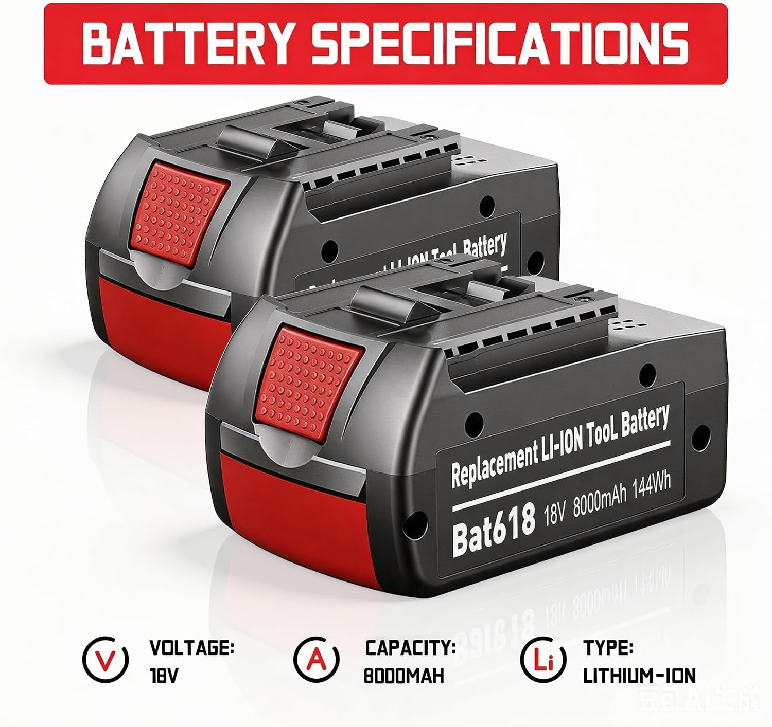 GGiking 2X 8000mAh Ersatzakku für Bosch akku 18V BAT618 3 GGiking 2X 8000mAh Ersatzakku für Bosch akku 18V BAT618 – Bild 3