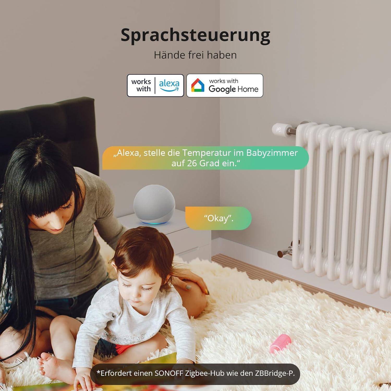 SONOFF Smart Heizkörperthermostat TRVZB, Smart Heizungsthermostat mit App-Funktion, Zigbee Thermostat Benötigt Zigbee 3.0 Hub, kompatibel mit Amazon Alexa/Home Assistant 4 SONOFF Smart Heizkörperthermostat TRVZB, Smart Heizungsthermostat mit App-Funktion, Zigbee Thermostat Benötigt Zigbee 3.0 Hub, kompatibel mit Amazon Alexa/Home Assistant – Bild 4