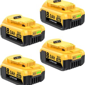 Cafonil 4X 8.0Ah Li-Ion Ersatzakku für Dewalt 18V Akku DCB184