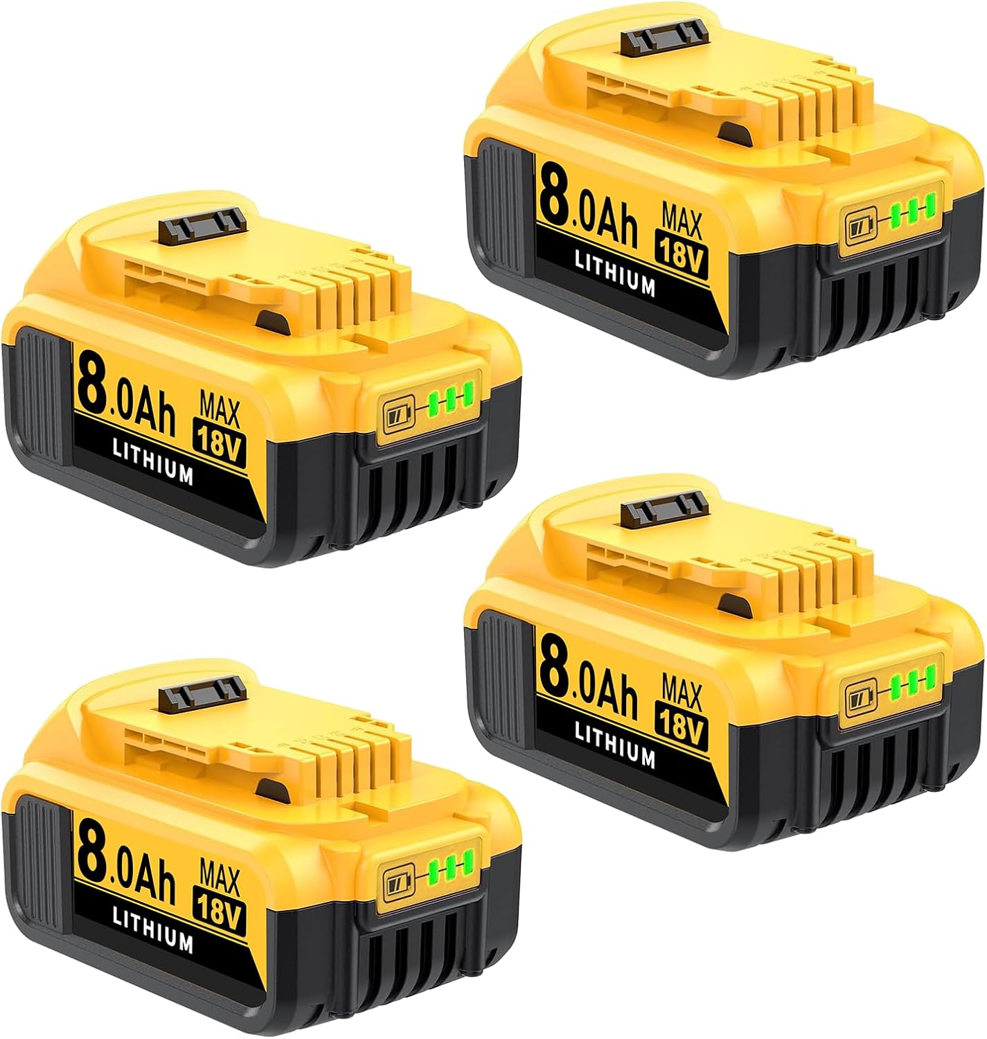 Cafonil 4X 8.0Ah Li-Ion Ersatzakku für Dewalt 18V Akku DCB184 1 Cafonil 4X 8.0Ah Li-Ion Ersatzakku für Dewalt 18V Akku DCB184