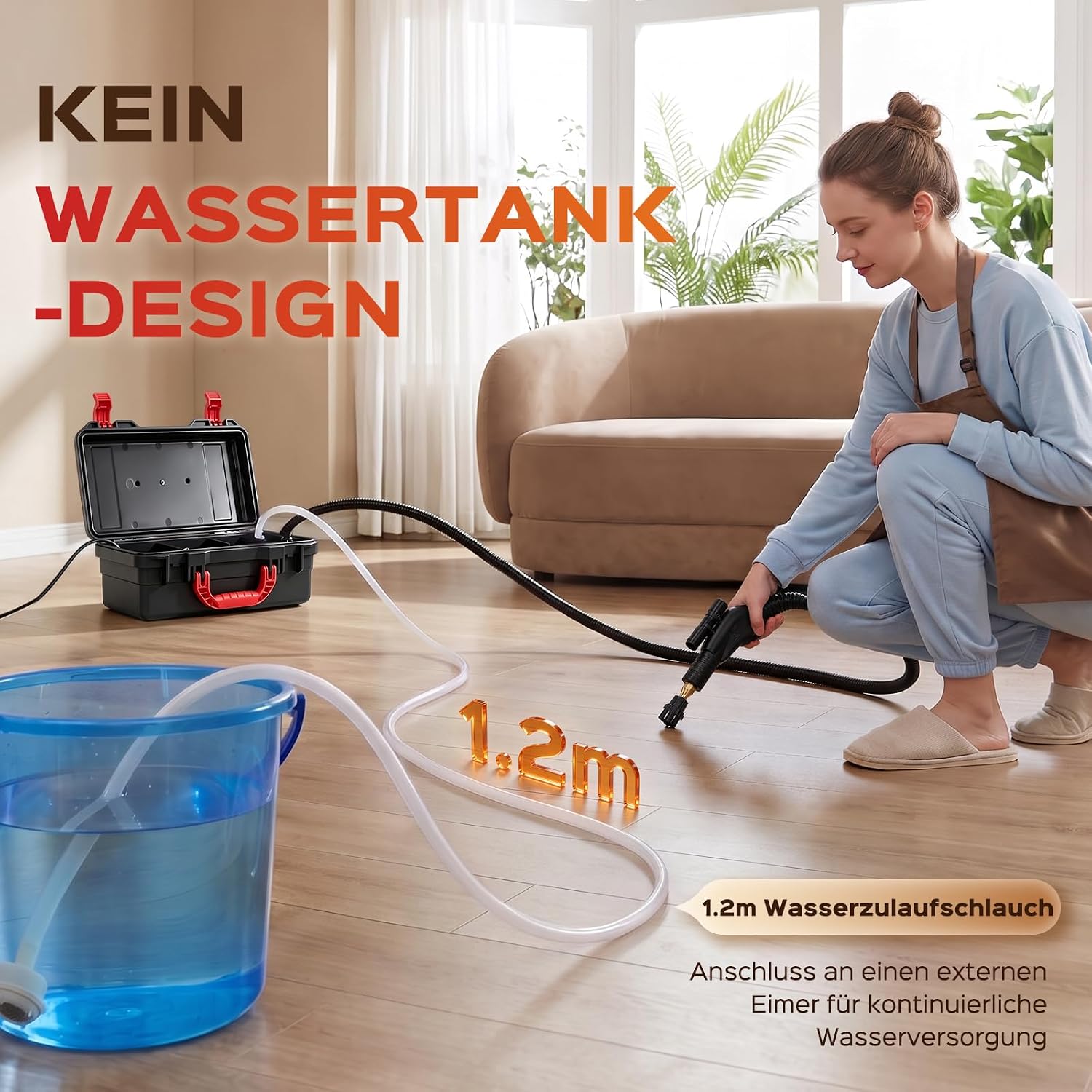 Moongiantgo Hochdruck Dampfreiniger für Alles Tanklose 220V 1700W 2 Moongiantgo Hochdruck Dampfreiniger für Alles Tanklose 220V 1700W – Bild 2