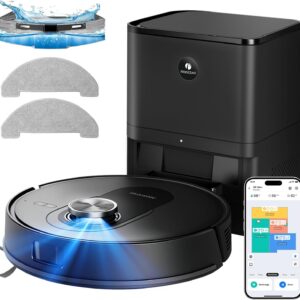 Proscenic Q8 Max+ Saugroboter mit Wischfunktion, 8000 Pa 200 Min Staubsauger Roboter mit Absaugstation, LiDAR-Navigation mit 5 Karten & Linienlaser-Hindernisvermeidung, Steuerung über APP Alexa Siri