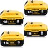 4PC 8000mAh Ersatzakku für De-Walt Akku 18V 7 71K2S8K3d9L. AC SL1500