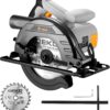 1200W Kreissäge: DEKOPRO Kreissäge mit Führung, 4800 U/min, Sägeblatt Ø165mm (24T), Maximale Schnitttiefe 55mm (90°), 33mm (45°), Inklusive Führung, Ideal zum Schneiden von Holz 7 71OYMg8IcAL. AC SL1500