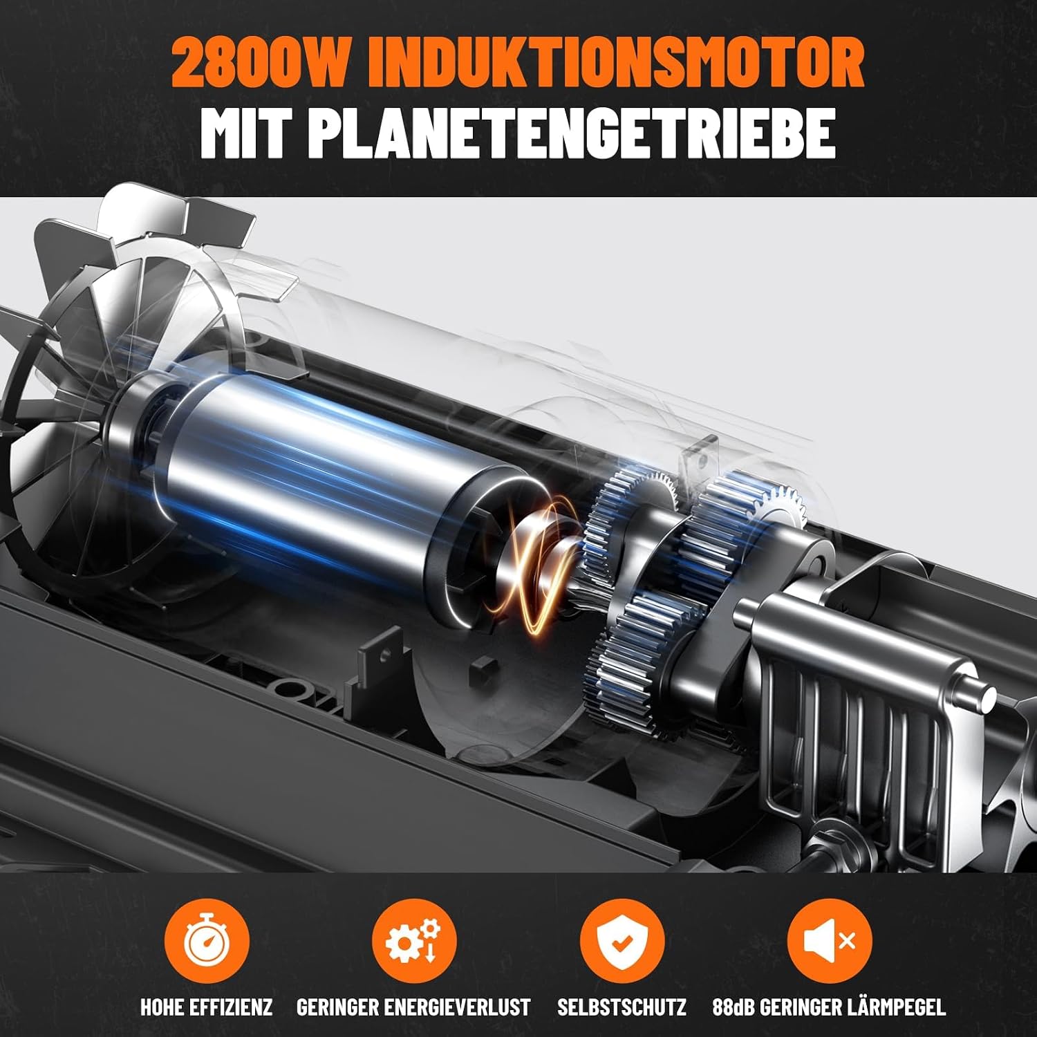 DOVAMAN GT10 Walzenhäcksler, 2800W Gartenhäcksler 4 DOVAMAN GT10 Walzenhäcksler, 2800W Gartenhäcksler – Bild 4