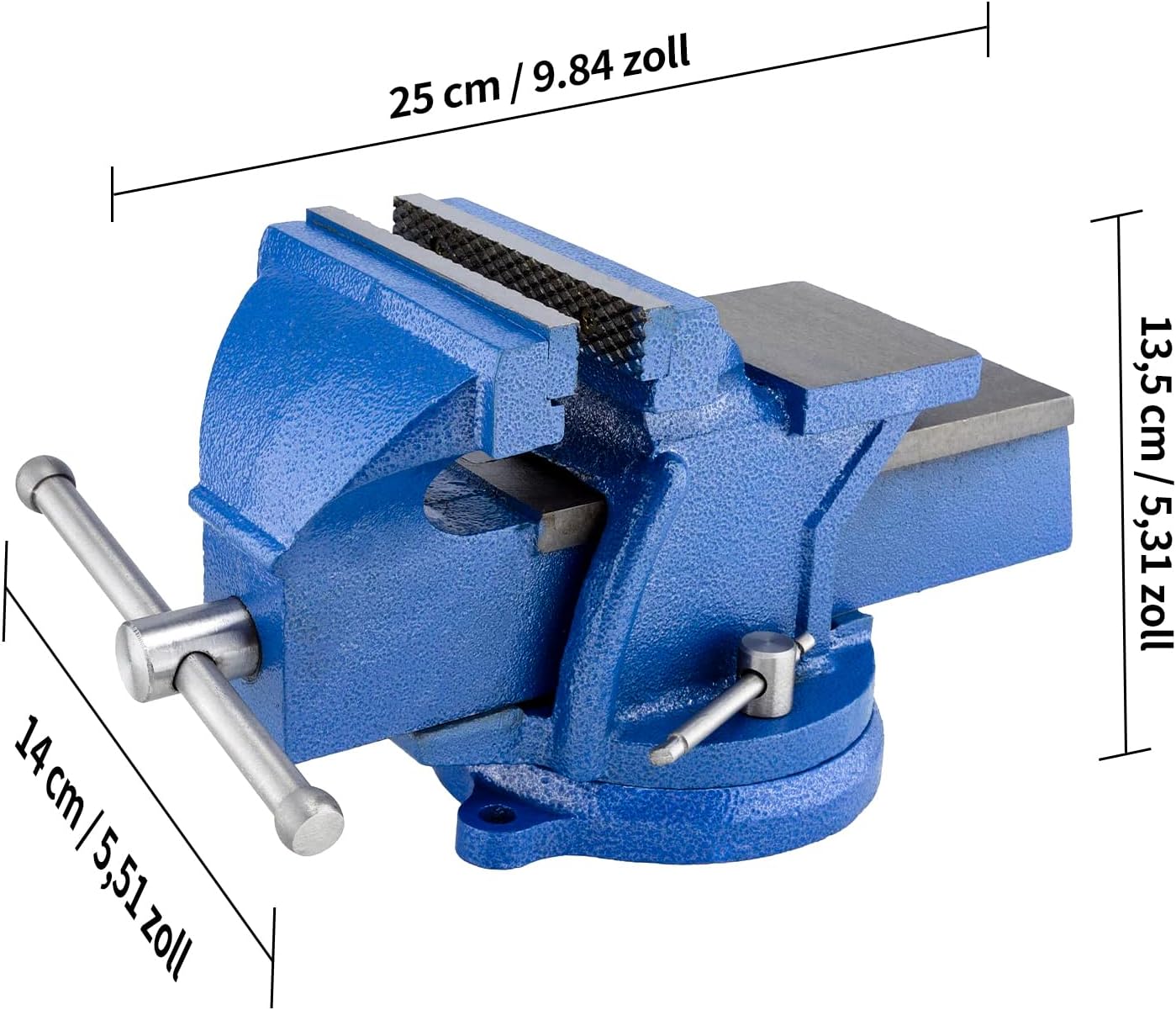 HYCHIKA Schraubstock 360° Drehbar, 125 mm Spannweite, Hochwertige Stahlbacken, Gusseisen Tischschraubstock, Handschraubstöcke klemmbar für Holzbearbeitung Metallbearbeitung Bohren 5 HYCHIKA Schraubstock 360° Drehbar, 125 mm Spannweite, Hochwertige Stahlbacken, Gusseisen Tischschraubstock, Handschraubstöcke klemmbar für Holzbearbeitung Metallbearbeitung Bohren – Bild 5