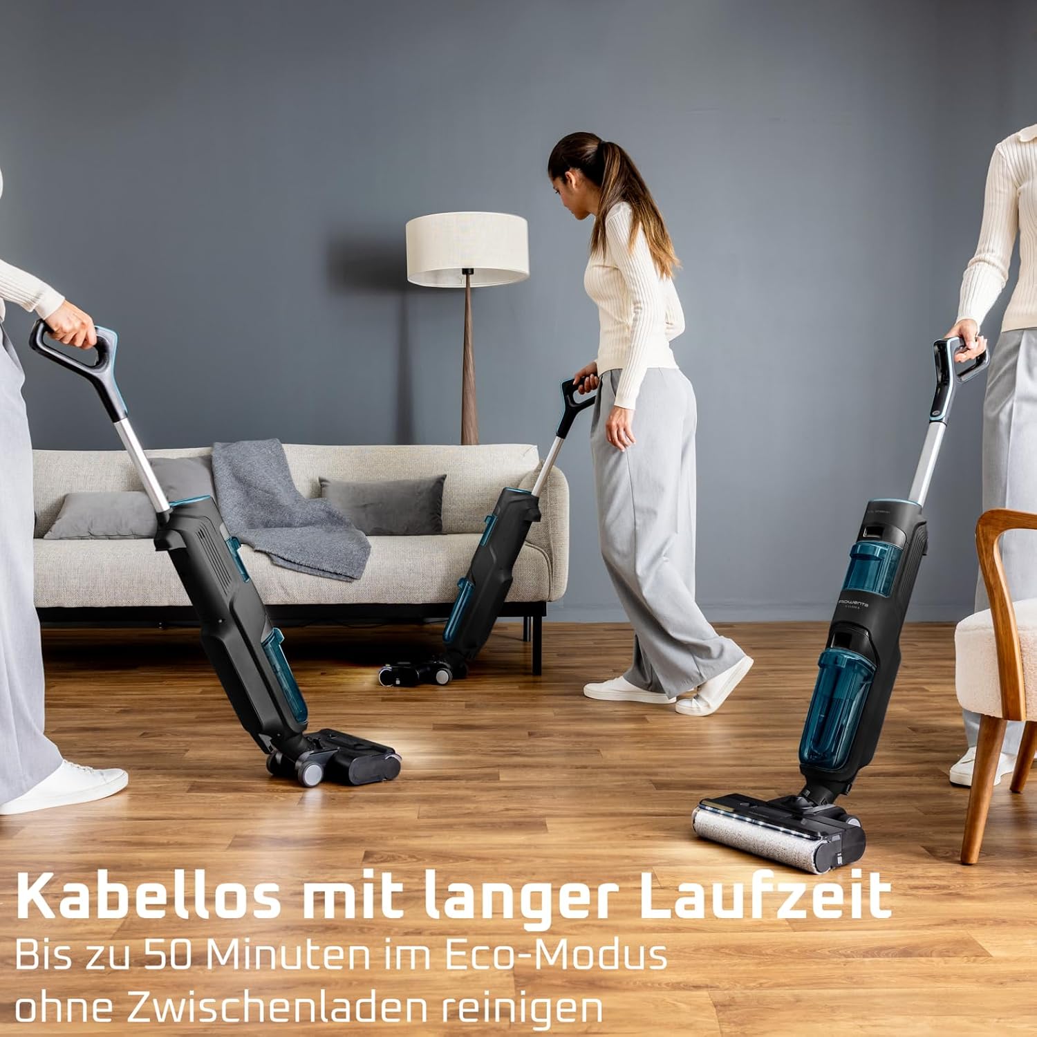 Rowenta X-Clean 5 kabelloser Akku-Nass-Trockensauger, selbstreinigend, nur 1,1 kg in der Hand, Sprachassistenz, LED-Anzeige, 170 Watt, 50 Min. Laufzeit, Schwarz/Blau, GZ5555EE 5 Rowenta X-Clean 5 kabelloser Akku-Nass-Trockensauger, selbstreinigend, nur 1,1 kg in der Hand, Sprachassistenz, LED-Anzeige, 170 Watt, 50 Min. Laufzeit, Schwarz/Blau, GZ5555EE – Bild 5