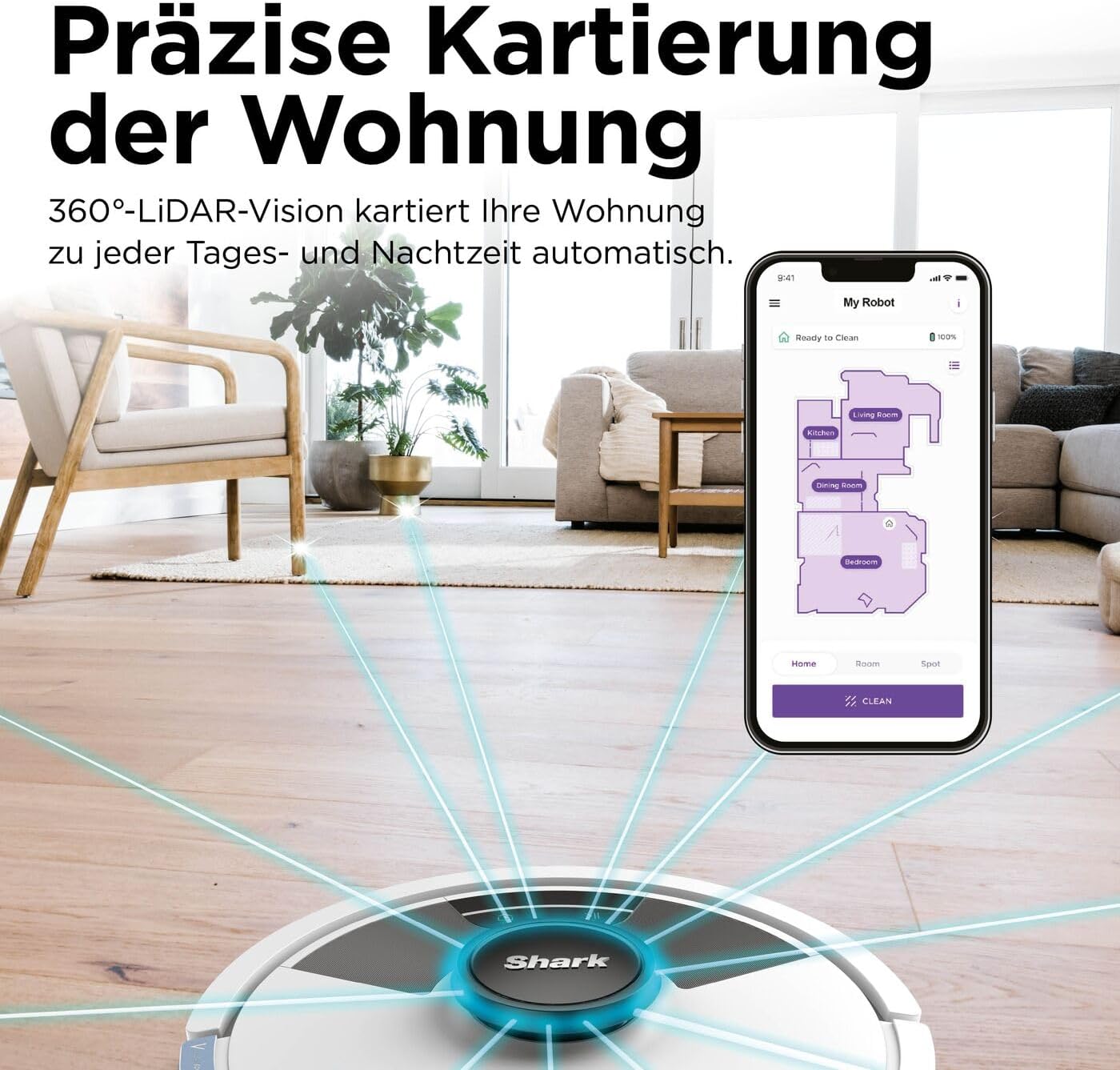 Shark Matrix Plus 2-in-1 selbstentleerter Wisch- & Saugroboter, Weiß 5 Shark Matrix Plus 2-in-1 selbstentleerter Wisch- & Saugroboter, Weiß – Bild 5