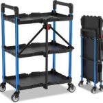 WORKPRO Servierwagen Klappbar mit Rollen, 3 Etagen, Bis zu 96 kg Belastbar