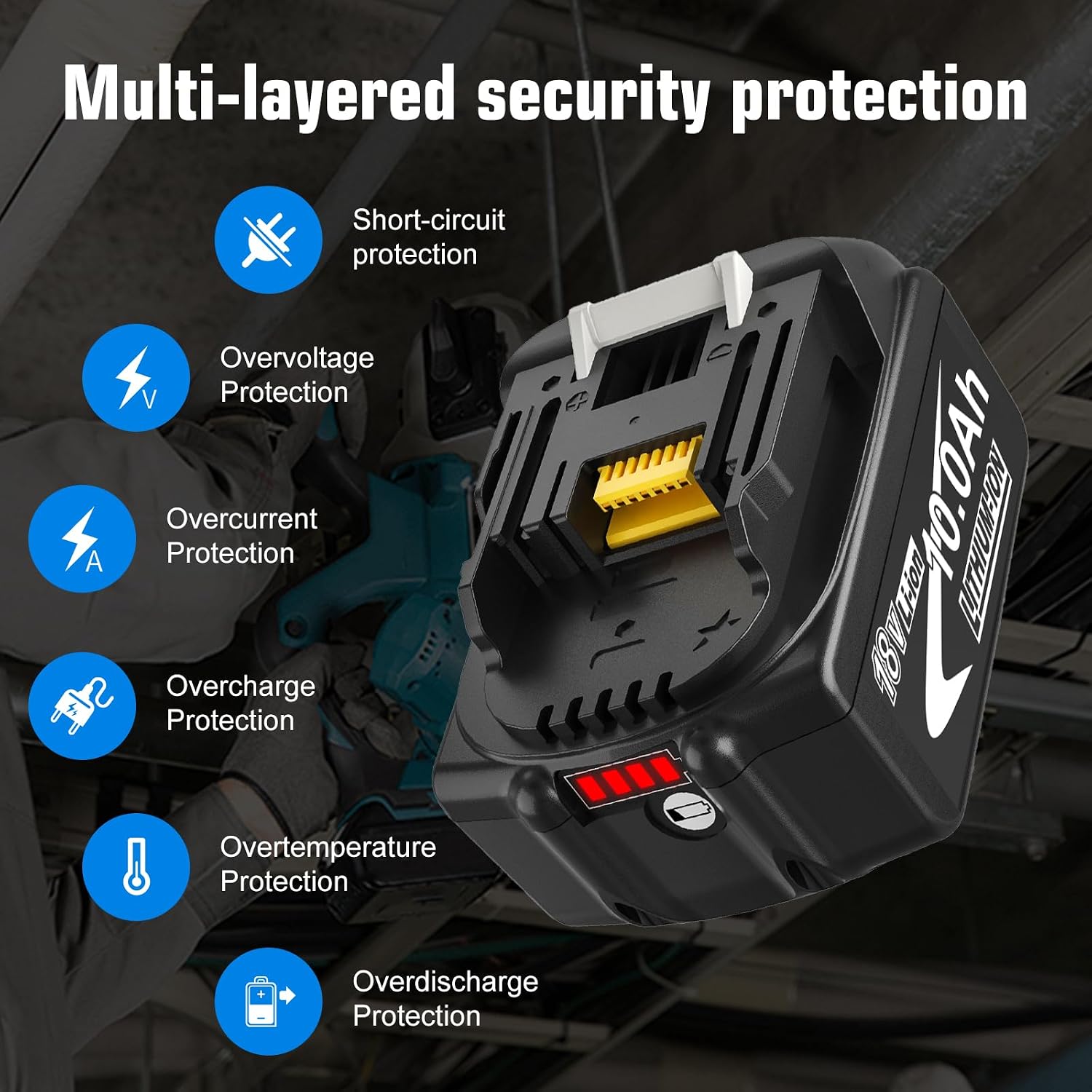 2X 10.0Ah Ersatzakku für Makita Akku 18V LXT BL1850B/BL1860B 5 2X 10.0Ah Ersatzakku für Makita Akku 18V LXT BL1850B/BL1860B – Bild 5