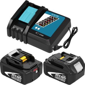 2Stück BL1860 5,5Ah Kompatibel mit Makita Akku 18V und 1Stück Ladegerät
