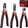 HAUTMEC 3-teiliges Zangenset mit hoher Hebelwirkung, Multi-Zangen-Werkzeugset mit 8-Zoll-Spitzzange, 8-Zoll-Linesman-Zange und 6-Zoll-Seitenschneider HT0270 3 71Zg6Eft0dL. AC SL1500