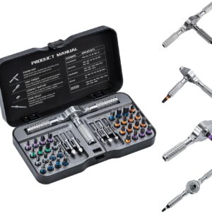 Ratschen Schraubendreher Set, 40 in 1 Magnetisch Schraubendreher Set, S2-Stahlbits, DIY-Kombinations-Biegsame Welle, Geeignet für Möbelmontage, Präzisions-Elektrogerätereparatur, Fahrradwerkzeuge