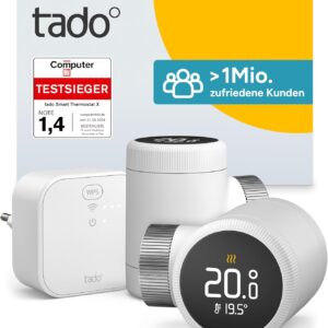tado° Smartes Heizkörperthermostat X – Starter Kit mit Bridge X