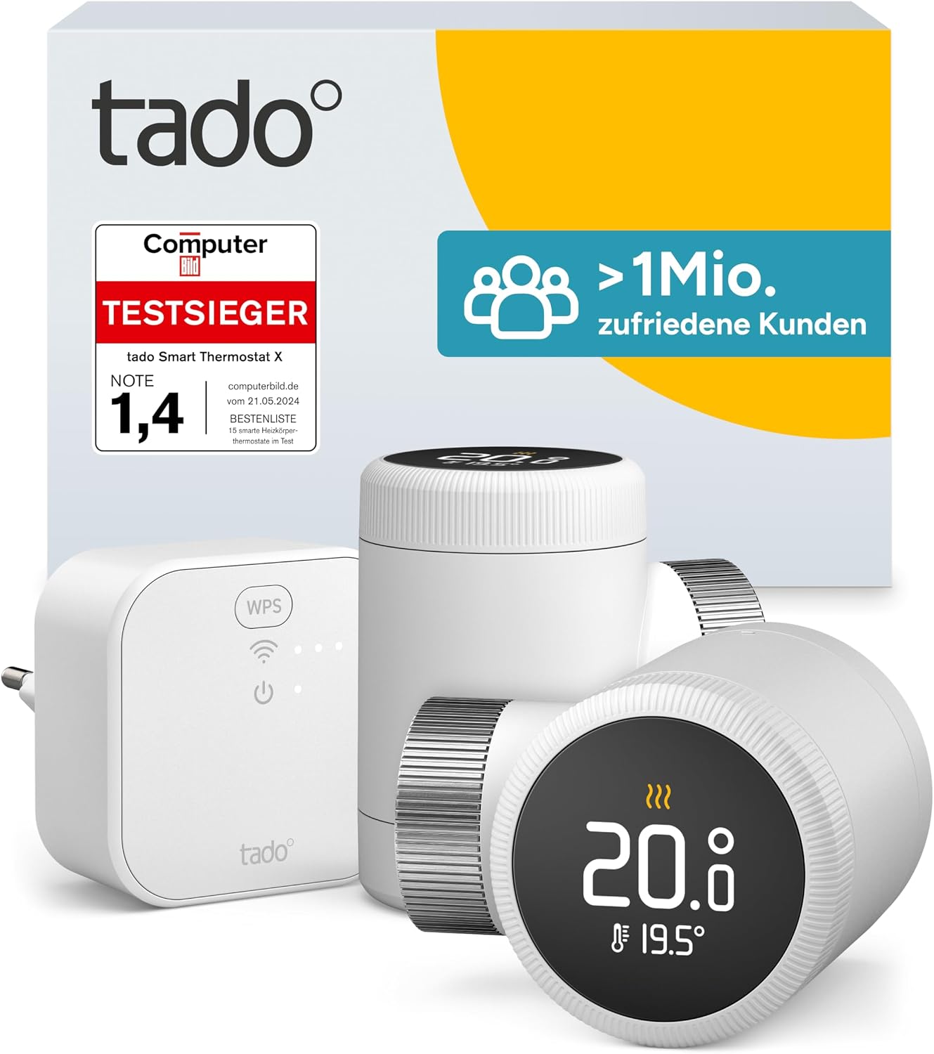 tado° Smartes Heizkörperthermostat X – Starter Kit mit Bridge X 1 tado° Smartes Heizkörperthermostat X – Starter Kit mit Bridge X
