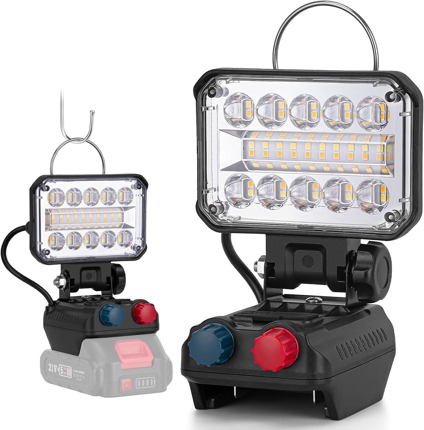 KERNOWO Akku Lampe Für Makita 18/21V, 48W Kabellose Led Arbeitsleuchte Akku mit 40 ultrahellen LED-Perlen, Led Strahler Tragbares Baustellen Lampe mit Typ C und USB-Aufladung(4IN-Keine Akku) 1 KERNOWO Akku Lampe Für Makita 18/21V, 48W Kabellose Led Arbeitsleuchte Akku mit 40 ultrahellen LED-Perlen, Led Strahler Tragbares Baustellen Lampe mit Typ C und USB-Aufladung(4IN-Keine Akku)