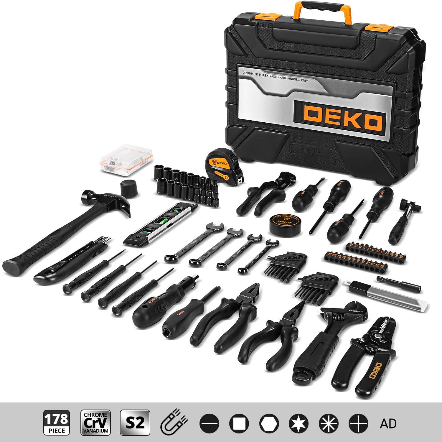 Werkzeugkoffer Werkzeugkasten Werkzeug Koffer Werkzeugset Werkzeugbox:DEKO Werkzeugkiste Bestückt 178-tlg Universal Komplett mit Werkzeuge Handwerkzeug - für Damen Herren zum Haushalt Werkstatt DIY 3 Werkzeugkoffer Werkzeugkasten Werkzeug Koffer Werkzeugset Werkzeugbox:DEKO Werkzeugkiste Bestückt 178-tlg Universal Komplett mit Werkzeuge Handwerkzeug - für Damen Herren zum Haushalt Werkstatt DIY – Bild 3